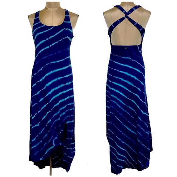 Beautiful blue teal tie dye Roxy high low dress - Picture 1 of 5